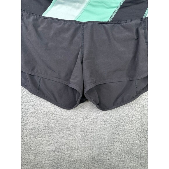 Lululemon Run Speed shorts black and mint green sz 6 - Picture 3 of 6